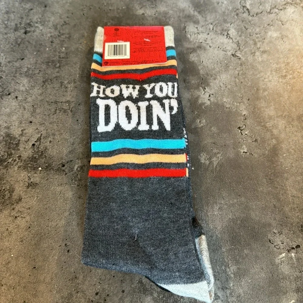 Friends How You Doing and Logo Adult Novelty Crew Socks | 2 Pairs | Size 6-12